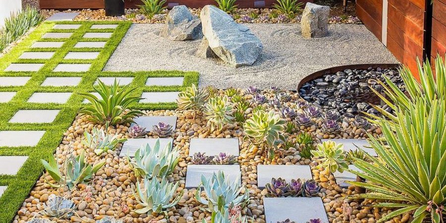 jardines decorados con piedras