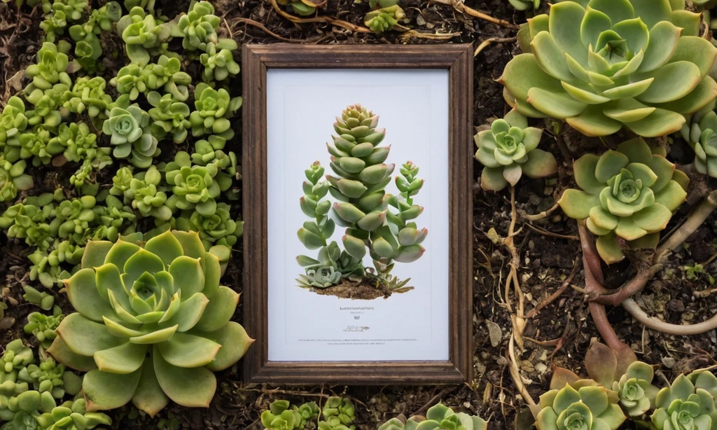 Gráfico de crecimiento botánico con semillas plantadas antes de una fotografía inspiradora de una planta suculenta cada vez mayor enlazada en viñedos y plantas. Optimizando el Crecimiento de los Suculentas.