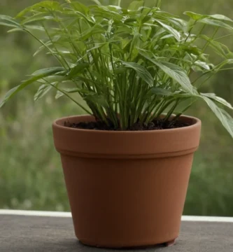Planta empotrada sin agujeros de drenaje