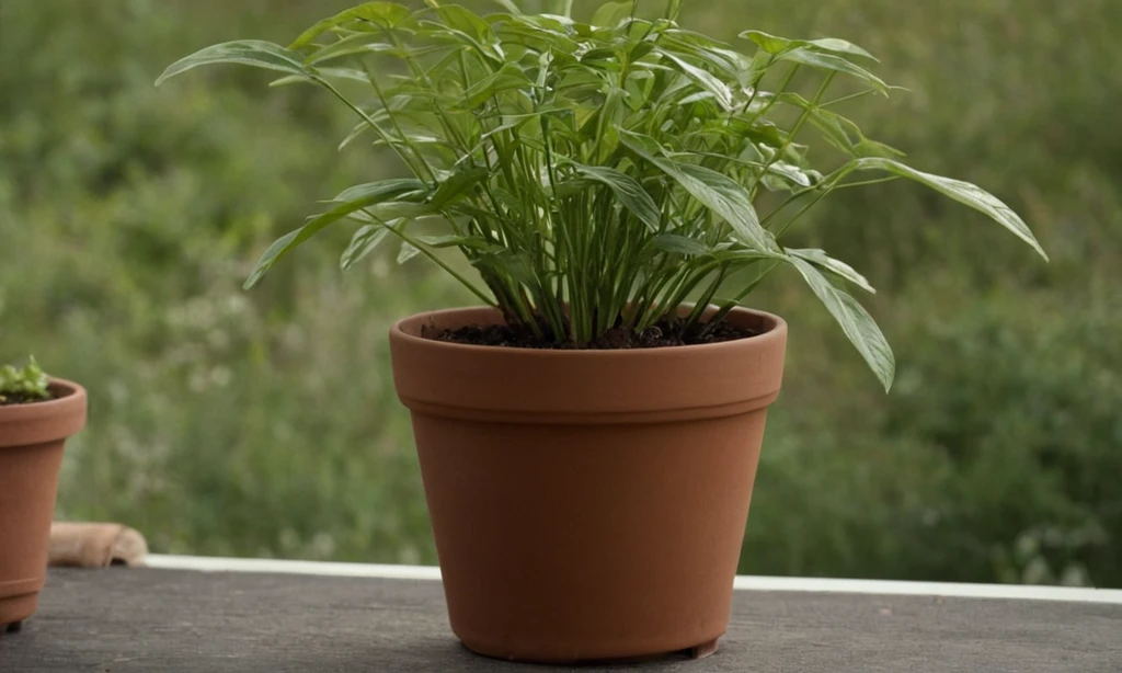 Planta empotrada sin agujeros de drenaje