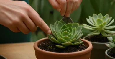 Planificando un pequeño suculento interior con consejos de experto en jardinería