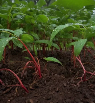 Rooted in moist soil after rain