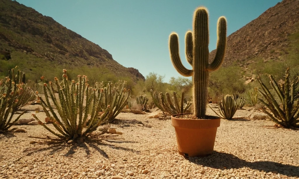 Planta de cactus con símbolo de sol en ella con conservación de luz de texto para sus cactus en español. (La frase no traduce bastante al inglés - una especie de mezcla entre instrucción