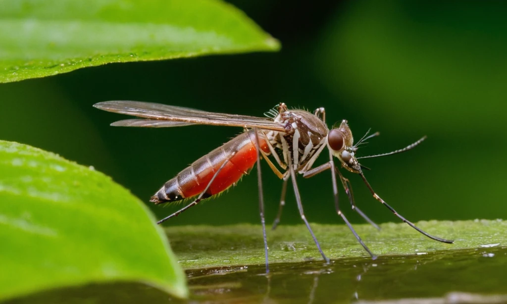 Effortlessly flipping through a mosquito control guide while maintaining focus on the garden with plants