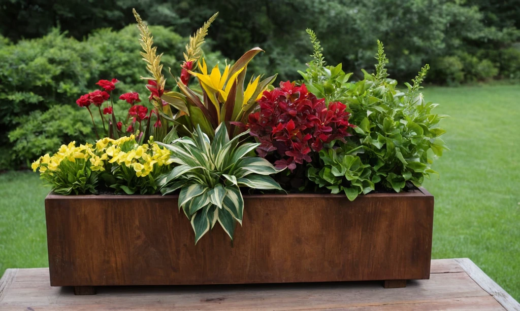 Una cuidada colección de plantas ornamentales con hojas de colores variados - rojos