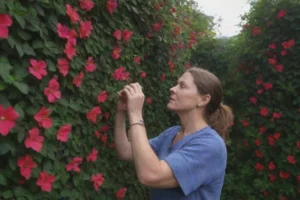 Una selección de robustas plantas de flores entrenadas para soportar el peso