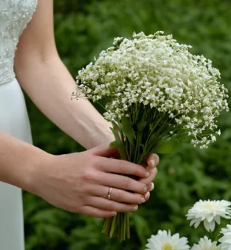 Persona sosteniendo una flor blanca