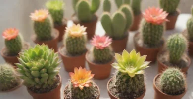 Mujer sosteniendo una planta bajo una lámpara con una imagen de signos solares mostrada en su pantalla telefónica