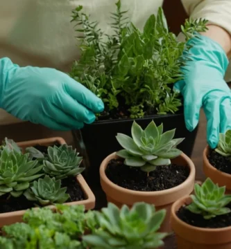 Aficionados a las plantas siguiendo una rutina de prevención y tratamiento de plagas