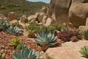 Planta suculenta y marchitada planta inclinada contra una pared