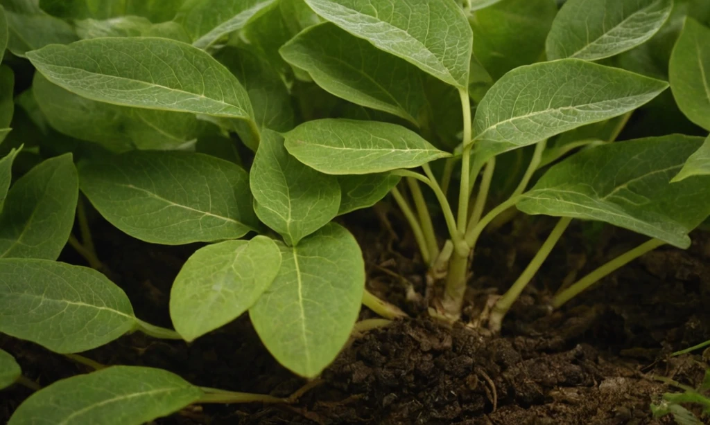 La planta rota deja el gaseo para el aire debido a un crecimiento profundo